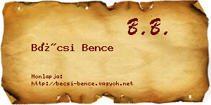 Bécsi Bence névjegykártya
