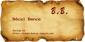 Bécsi Bence névjegykártya